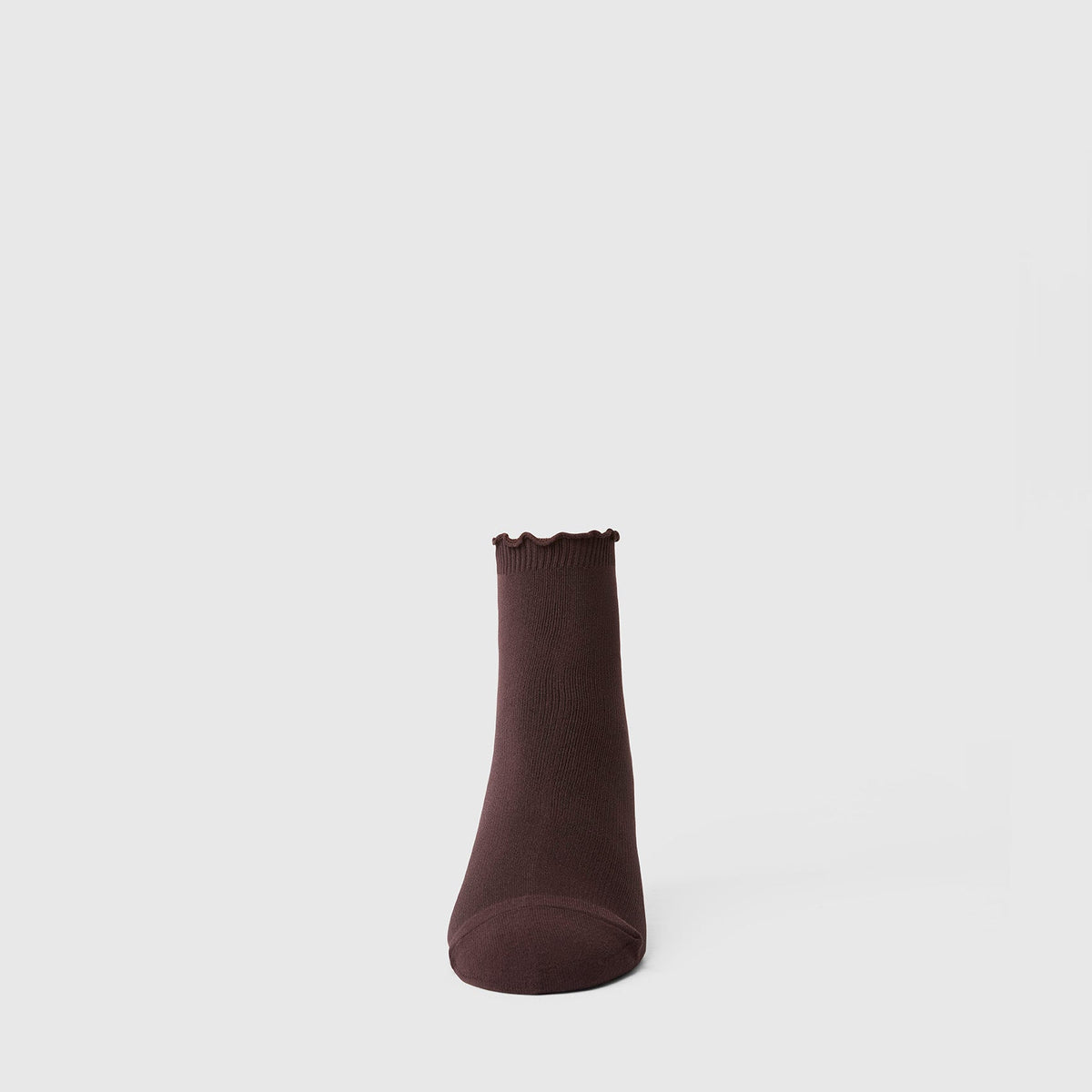 Ruffle Quarter Sock - Espresso
