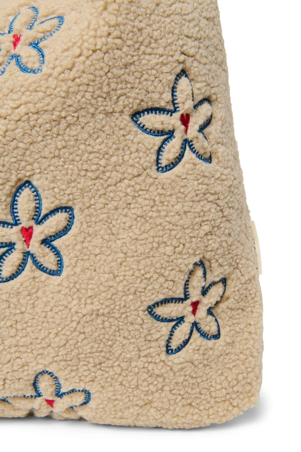 Ecru bloemenhart teddy mom bag