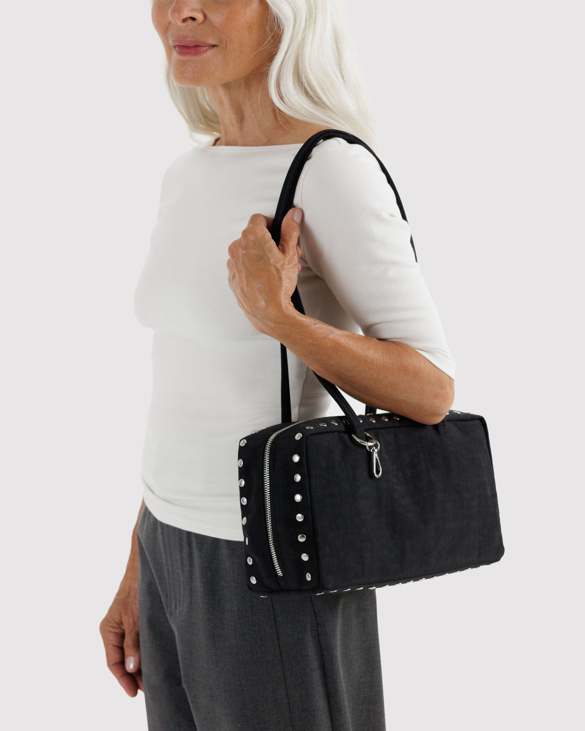 Nylon Bowler Bag - Studs - image 2