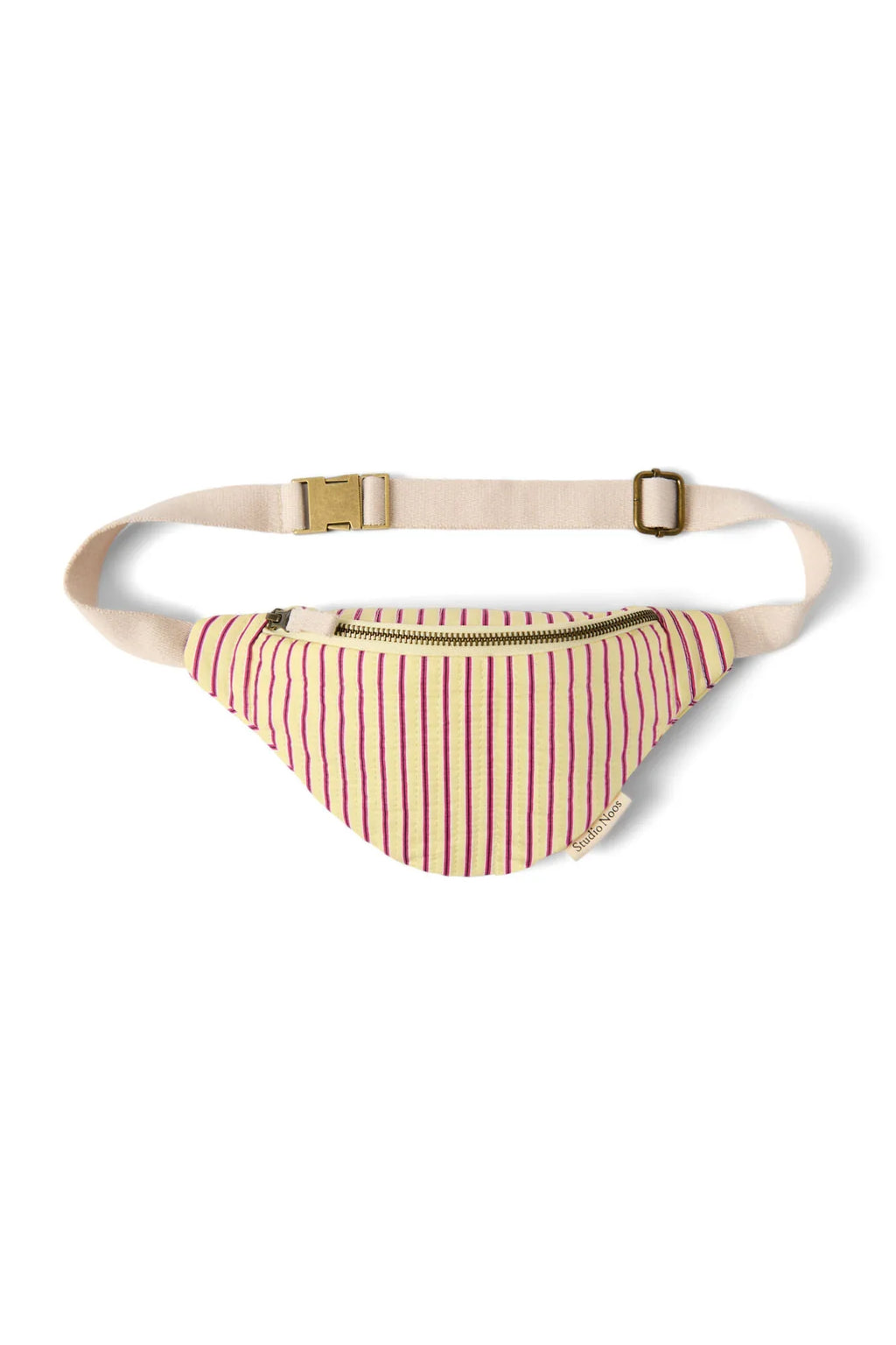 Popeline gestreifte Mini-Gürteltasche | Buttergelb