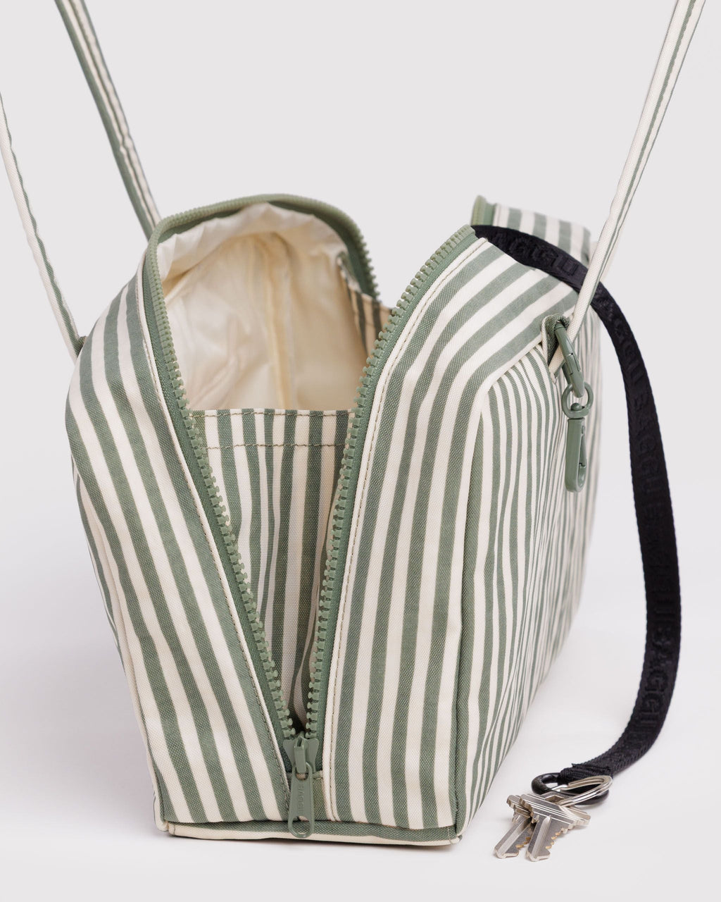 Nylon Bowler Bag - Sage Stripe - image 4