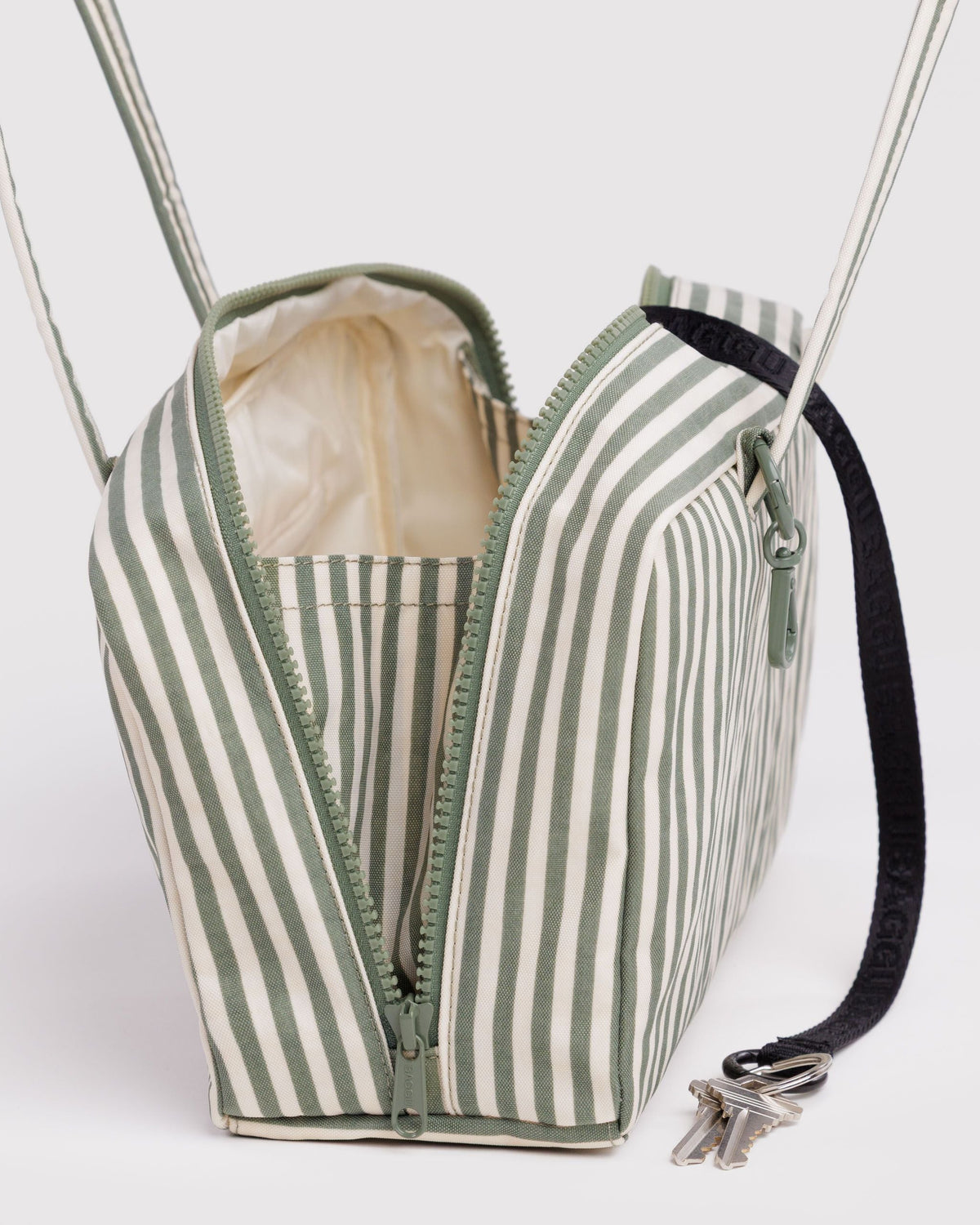 Nylon Bowler Bag - Sage Stripe - image 4