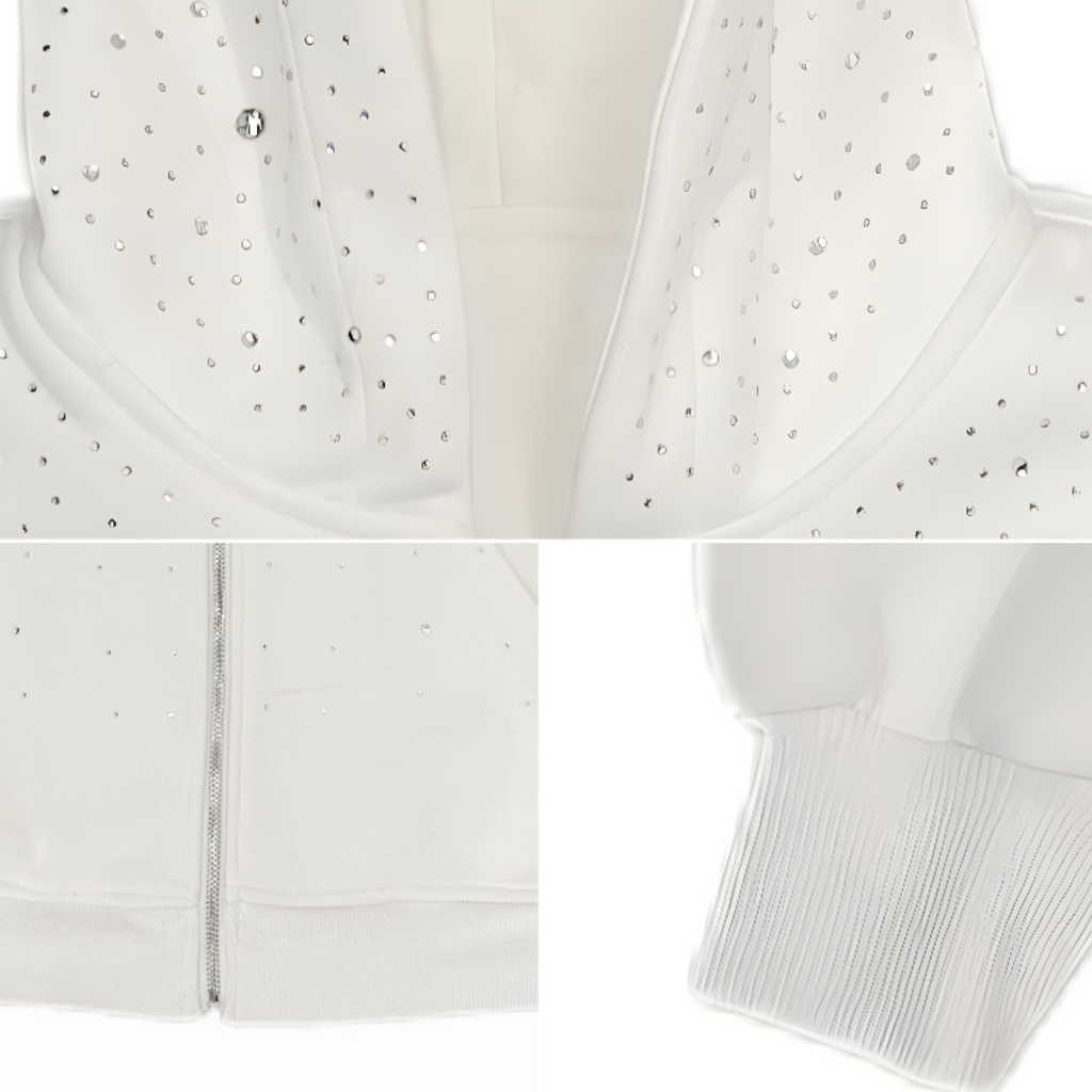 VYBES Rhinestone Galaxy Zip Up
