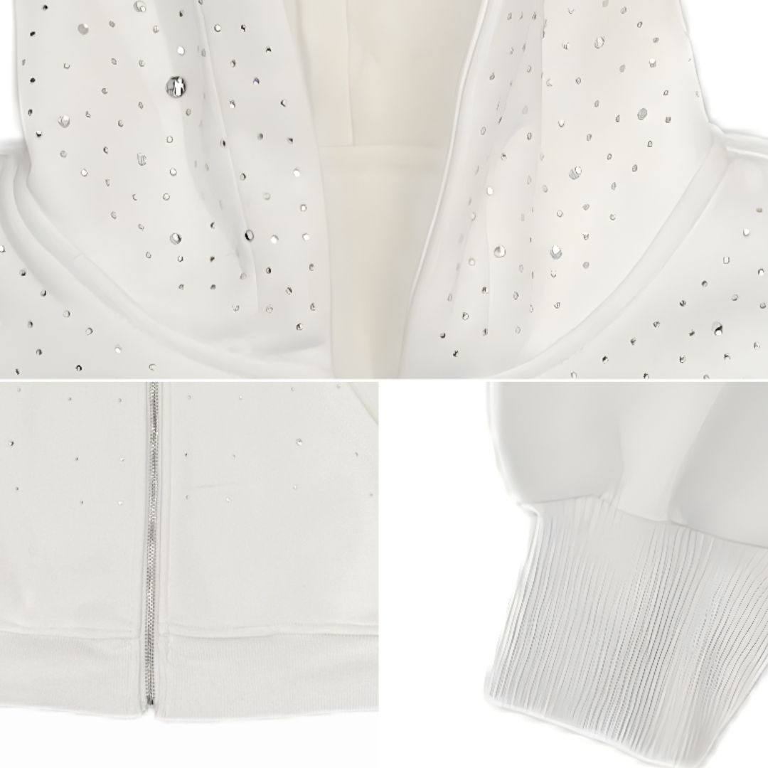 VYBES Rhinestone Galaxy Zip Up