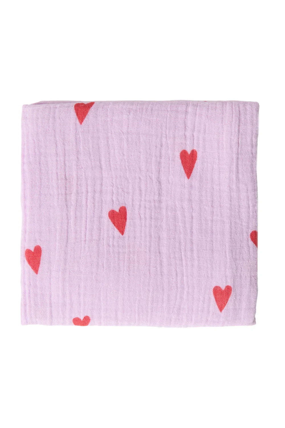 Beige Herzen Pucktuch-Druck Medium