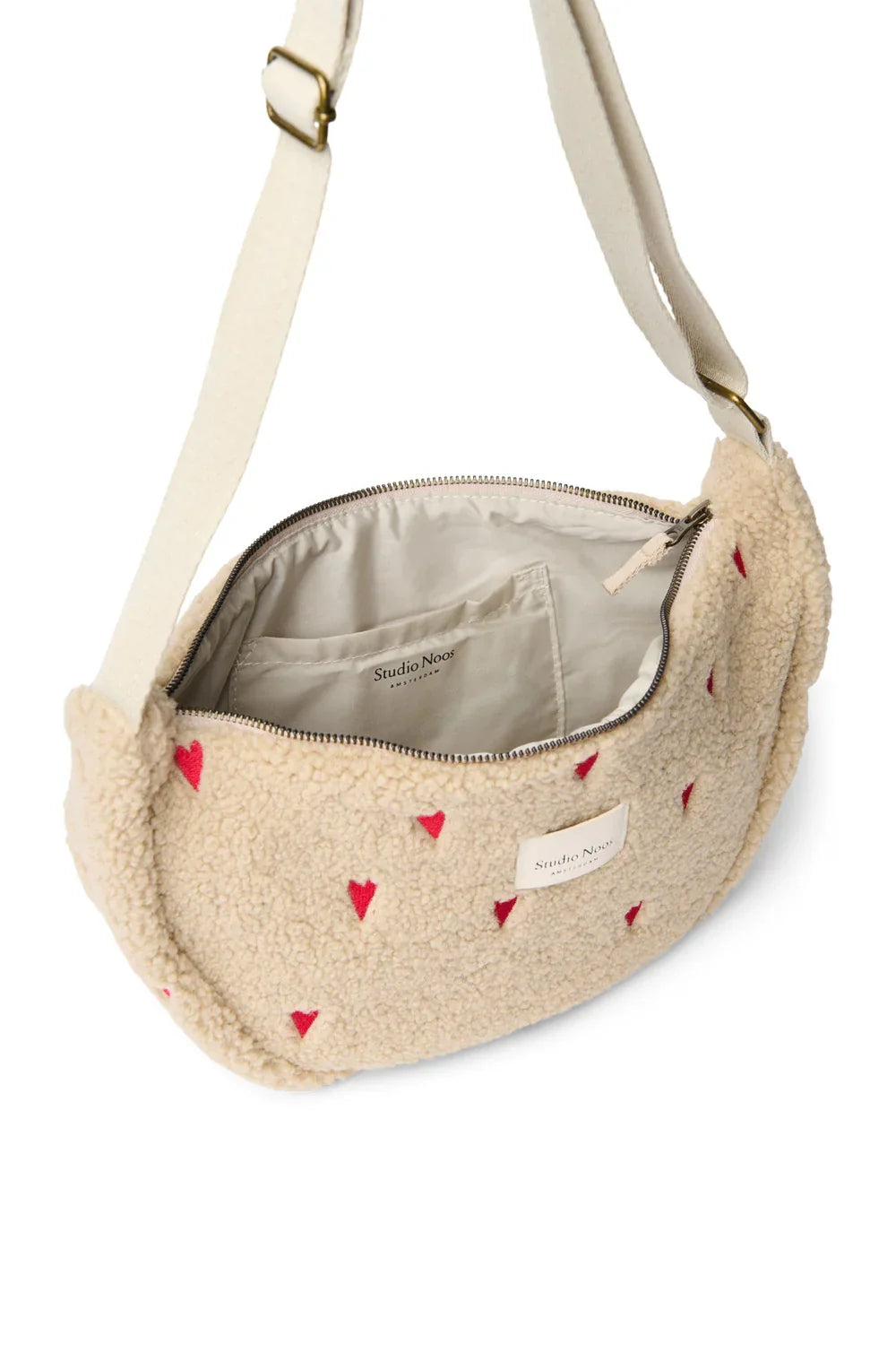Ecru Hearts Teddy Adult Fanny Pack
