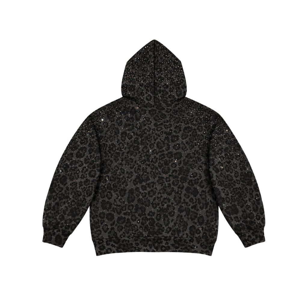 VYBES Black Leopard Zip Up