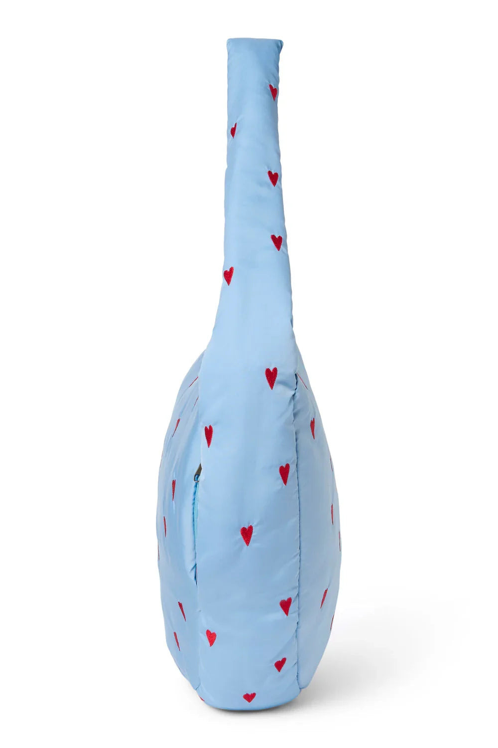 Lila Puffy Umhängetasche mit Herzen
