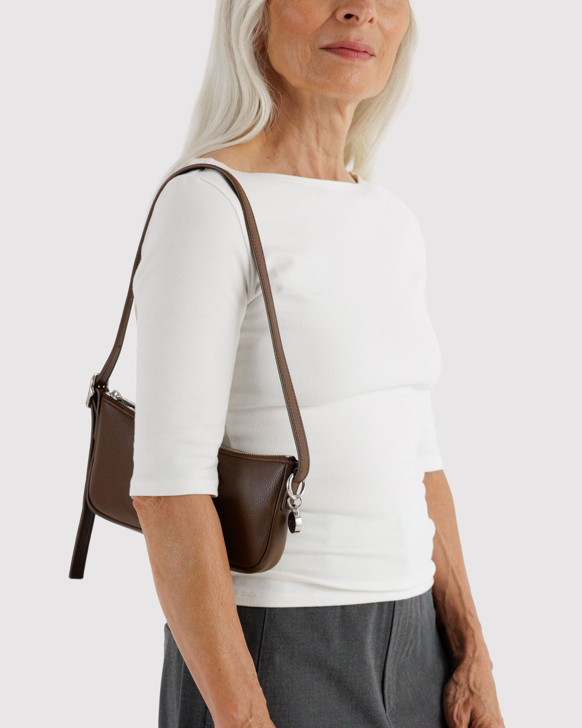 Recycled Leather Pochette - Brown - image 2