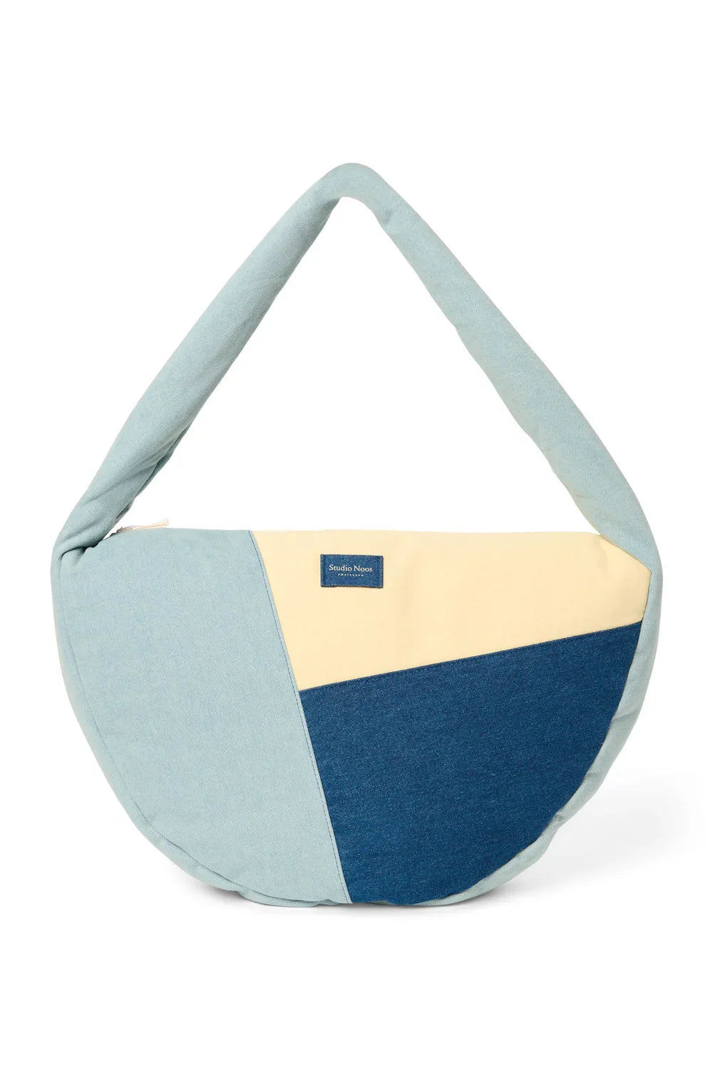 Denim patchwork schoudertas