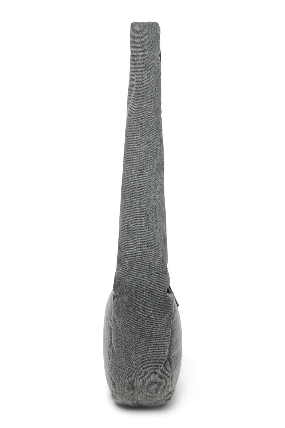 Grijze denim mini-schoudertas met hartjes