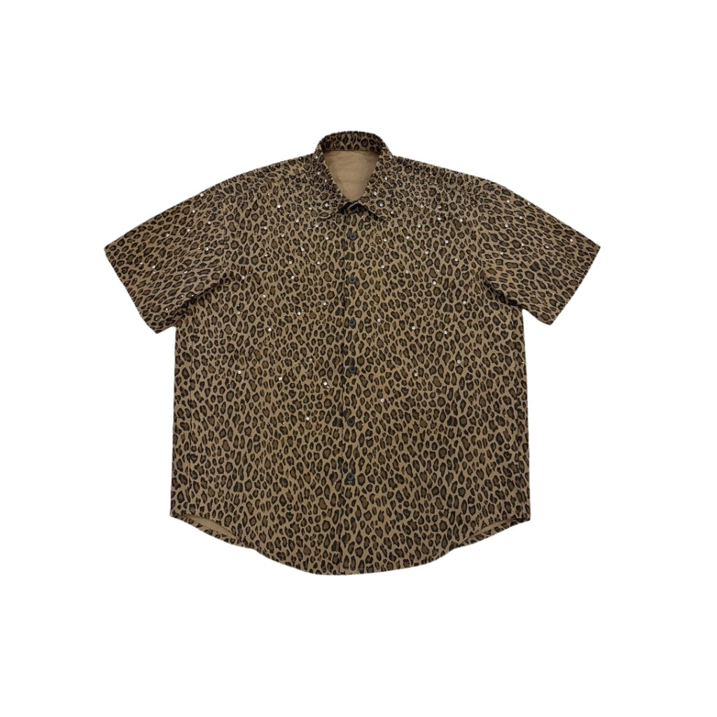 VYBES Leopard Short Sleeve Shirt
