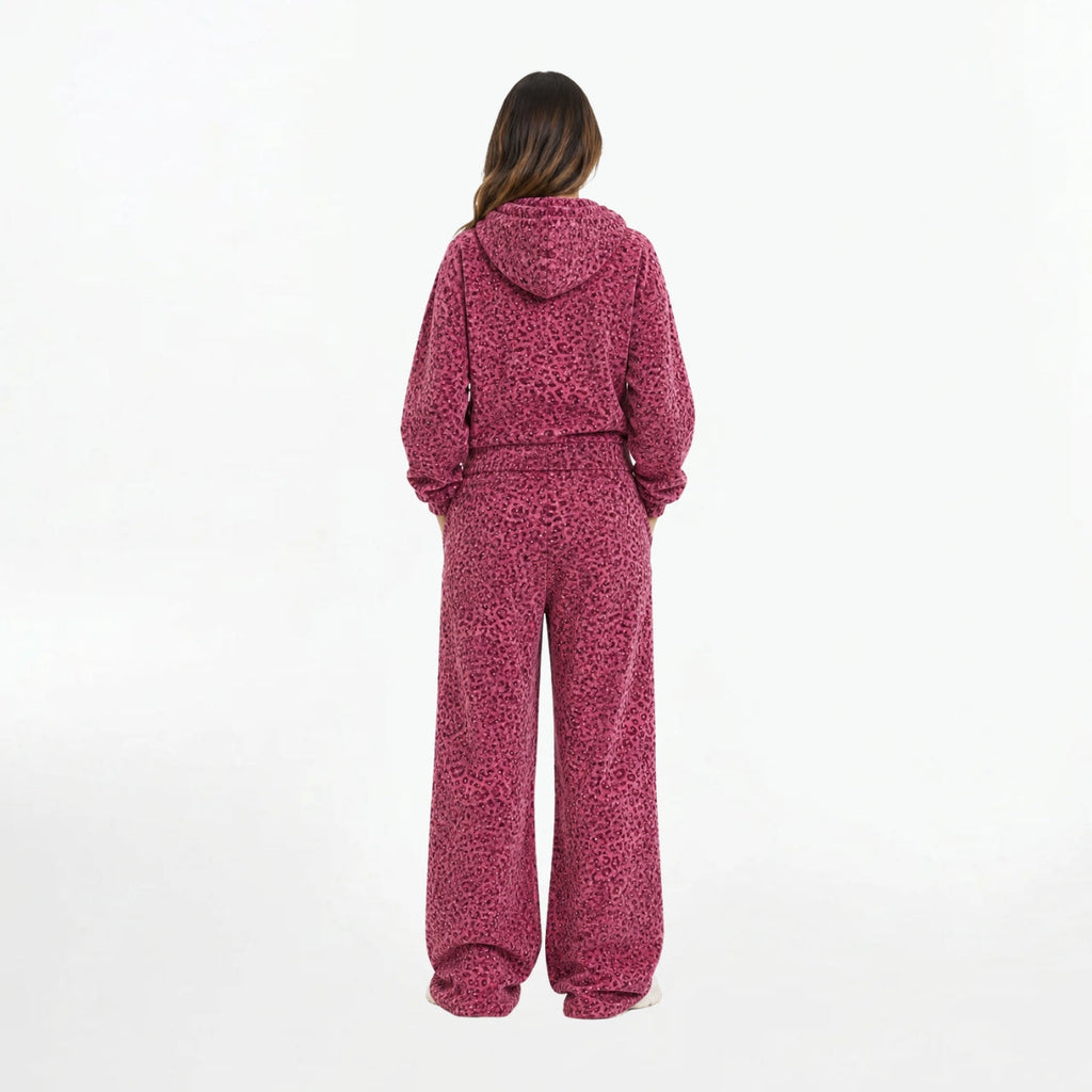 VYBES Pink Leopard Zip Up