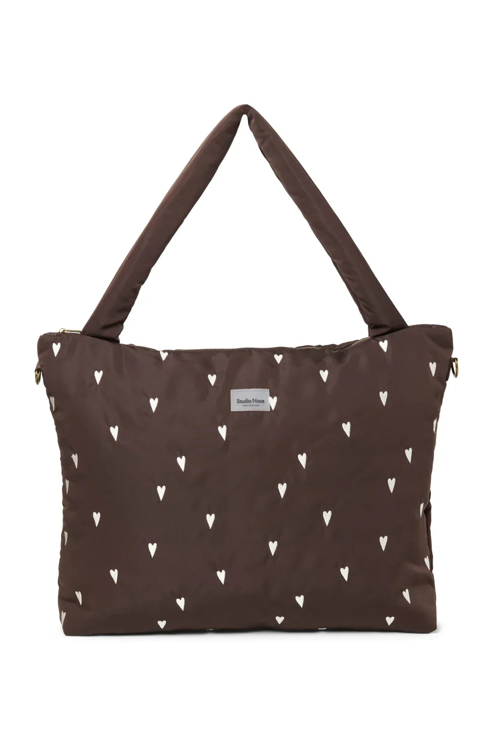 Braune Herzen Puffy Wickeltasche