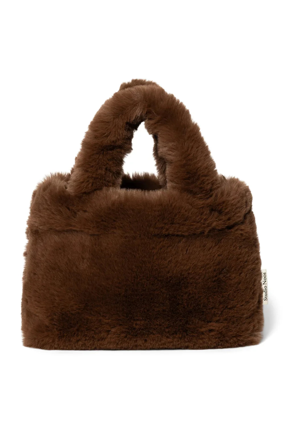 Braune Kunstpelz-Mini-Handtasche
