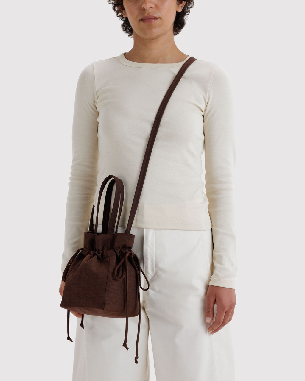 Nylon Drawstring Bag - Coffee - image 2
