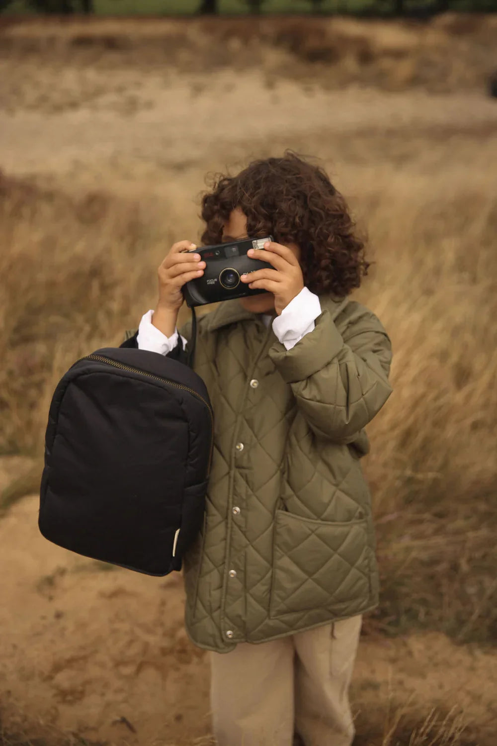 Brauner, bauschiger Mini-Rucksack