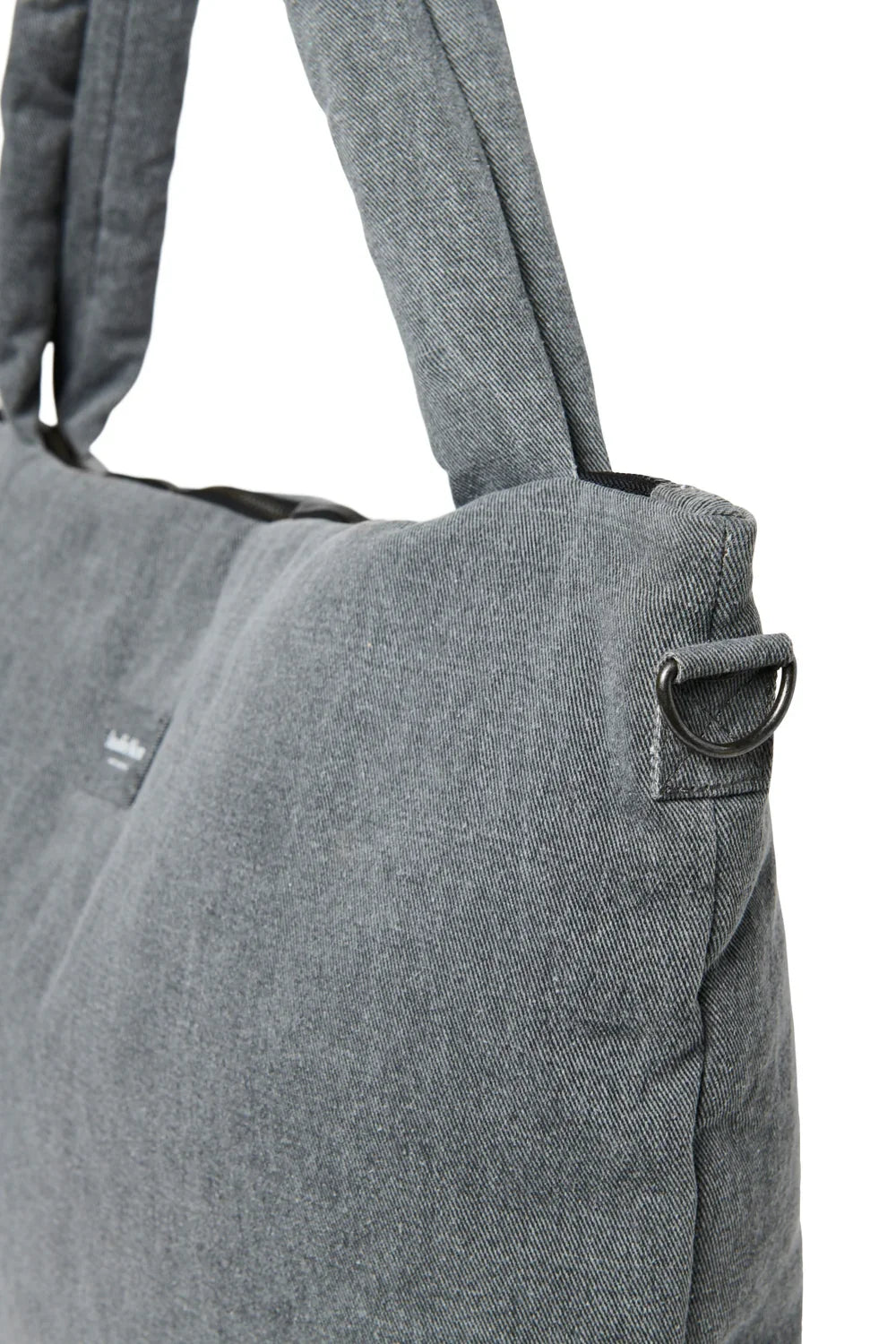 Graue Denim-Wickeltasche