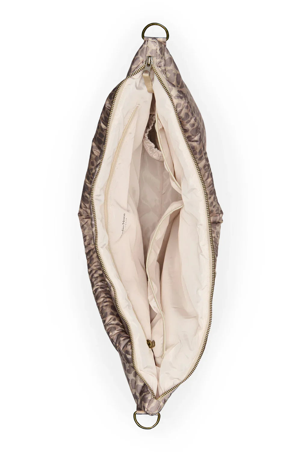 Beige luierrugzak met panterprint