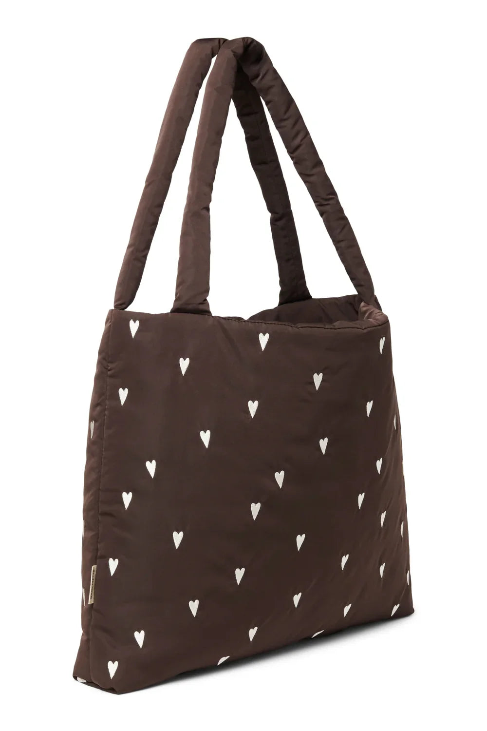Purple Hearts Puffy Mom Bag