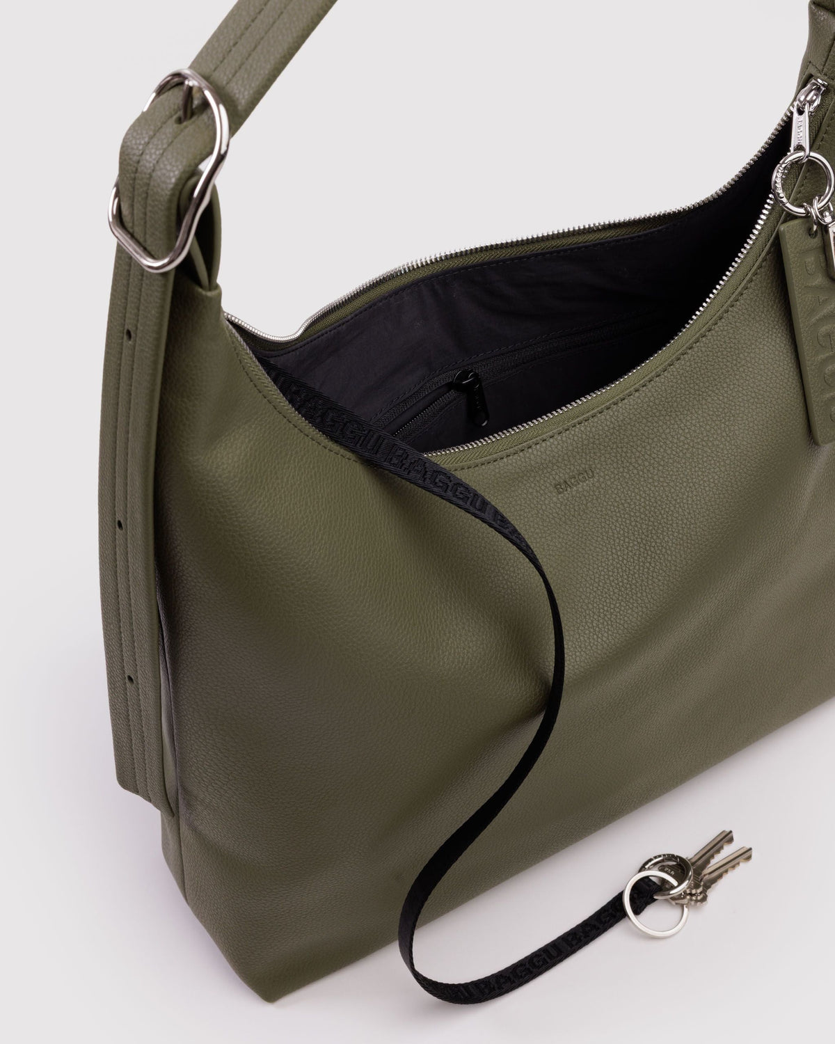 Recycled Leather Shoulder Bag - Loden - image 4