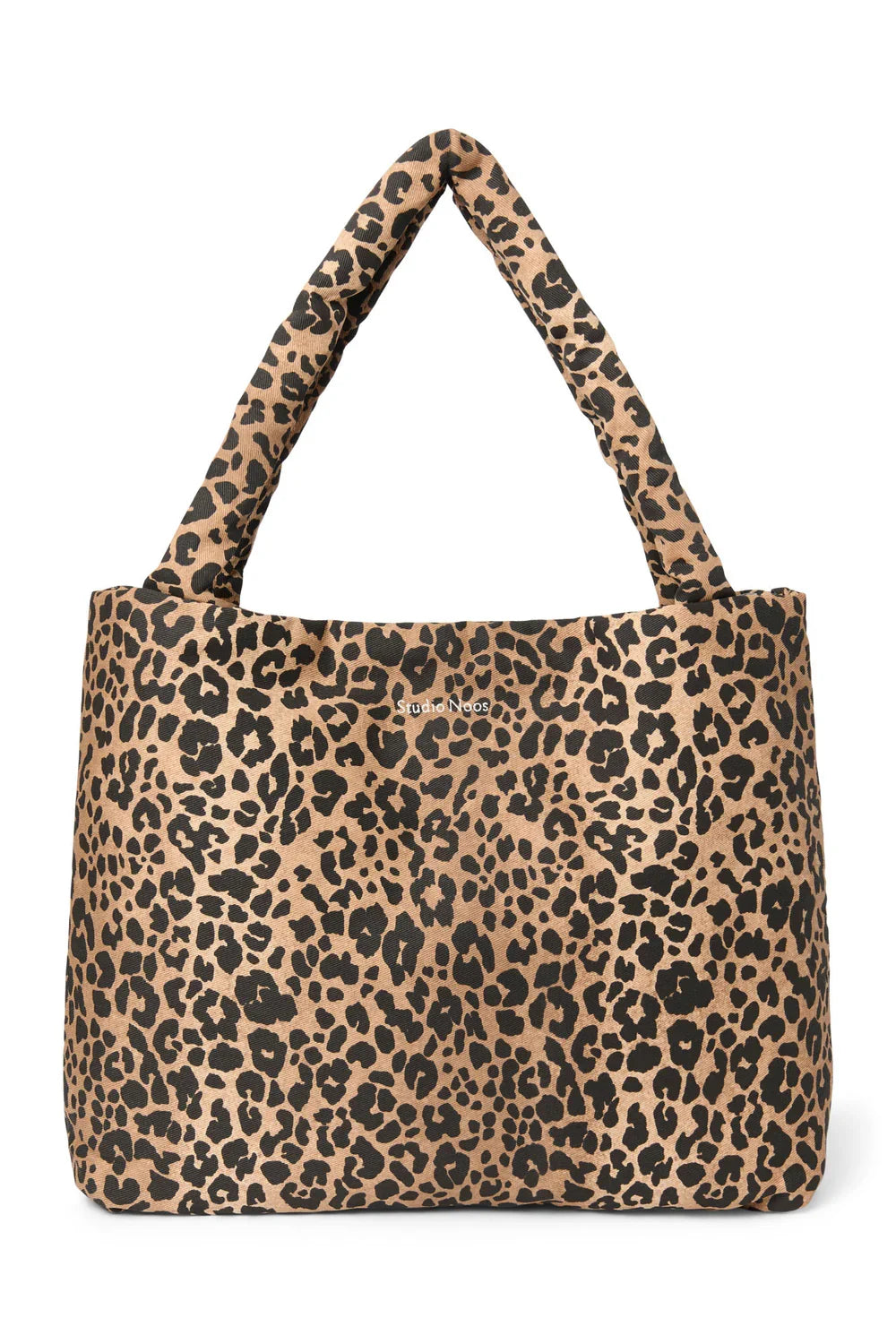 Bruine luipaardprint katoenen mom bag