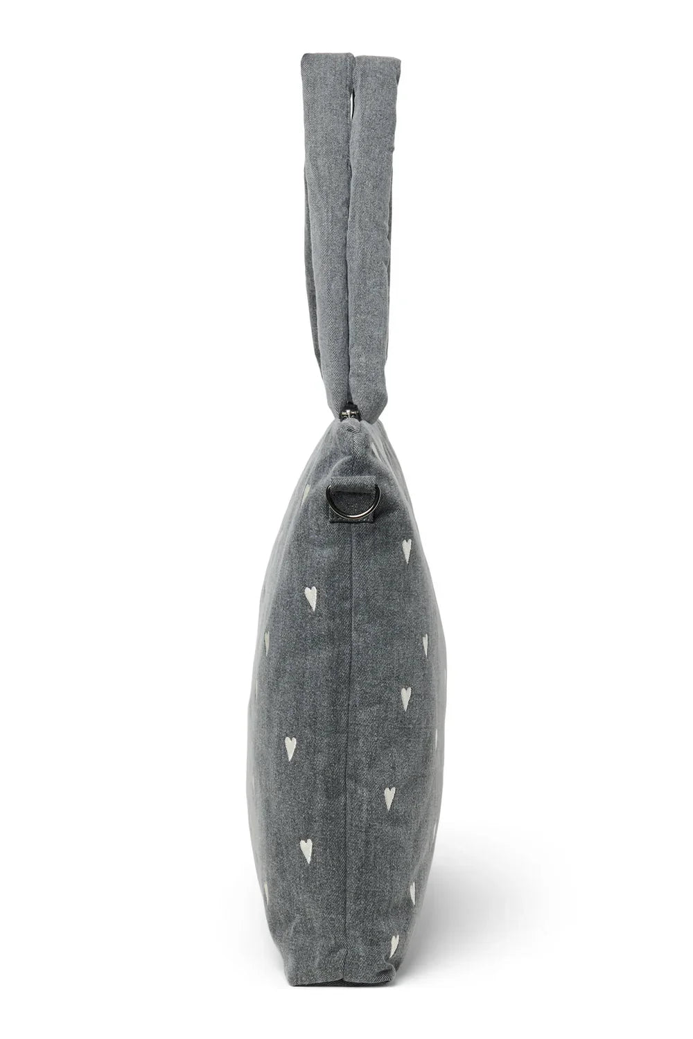 Graue Denim-Wickeltasche