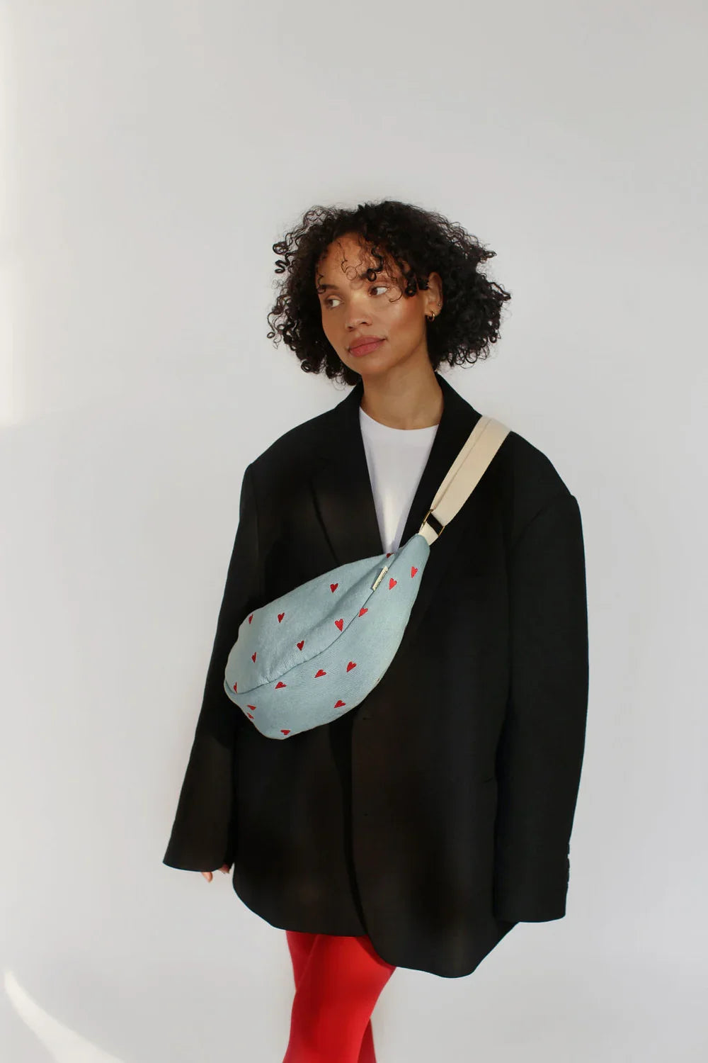 Blauwe denim heuptas voor volwassenen