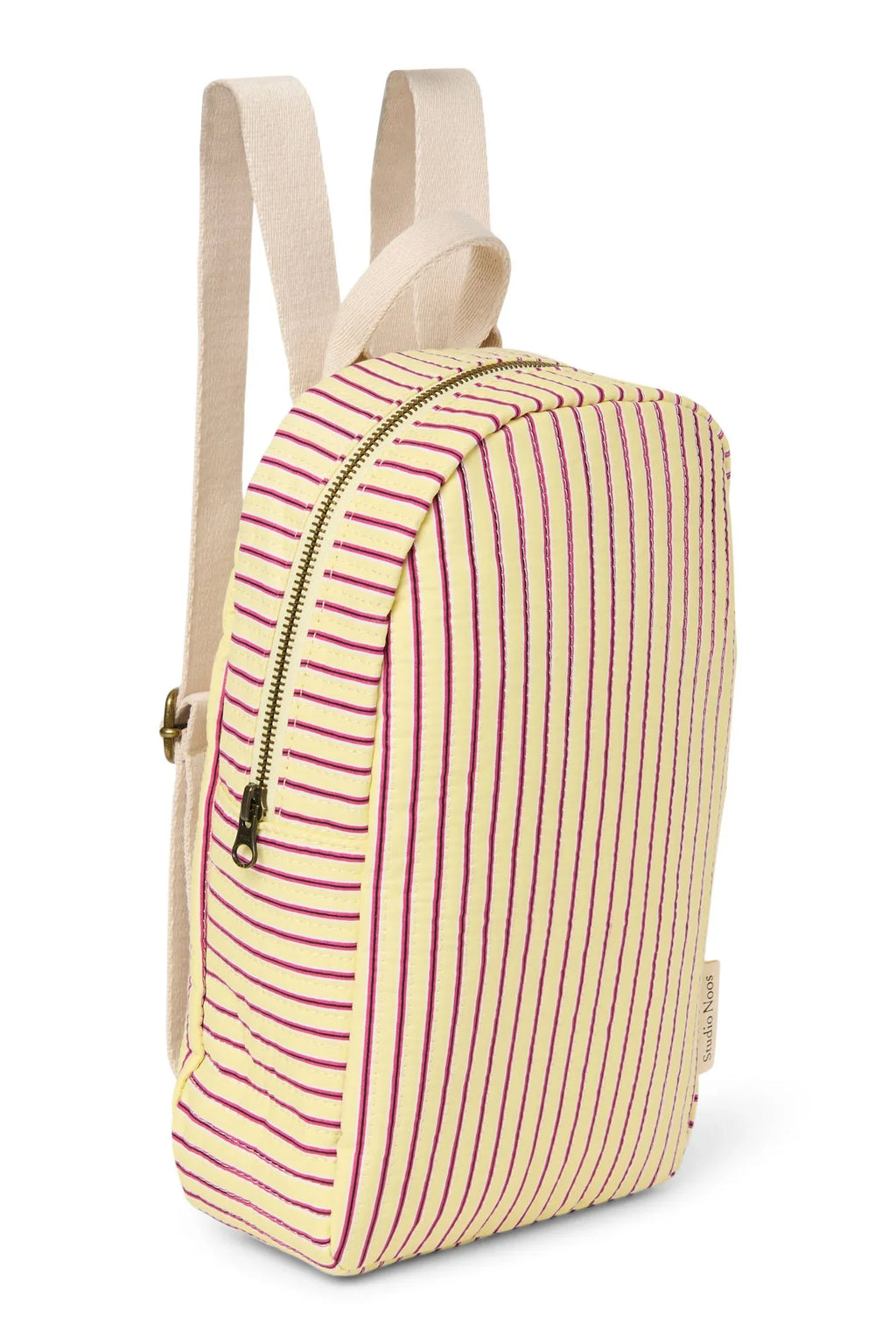 Poplin gestreepte rugzak (mini) | Botergeel
