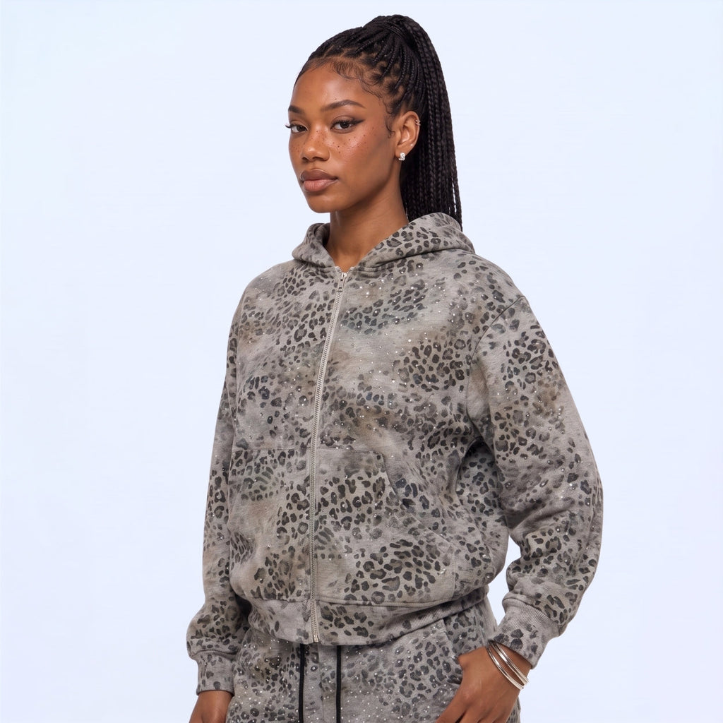 VYBES Snow Leopard Sweatpants