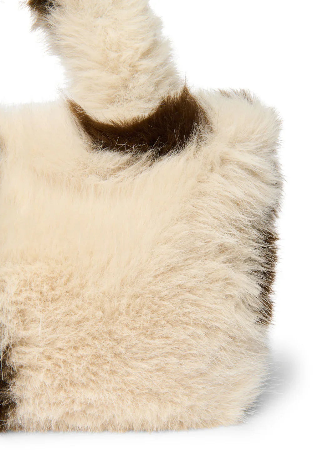 Braune Kunstpelz-Mini-Handtasche