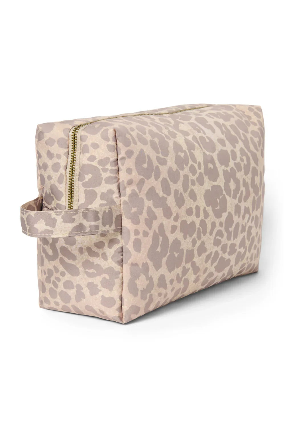 Beige Leo-Puff-Kosmetiktasche