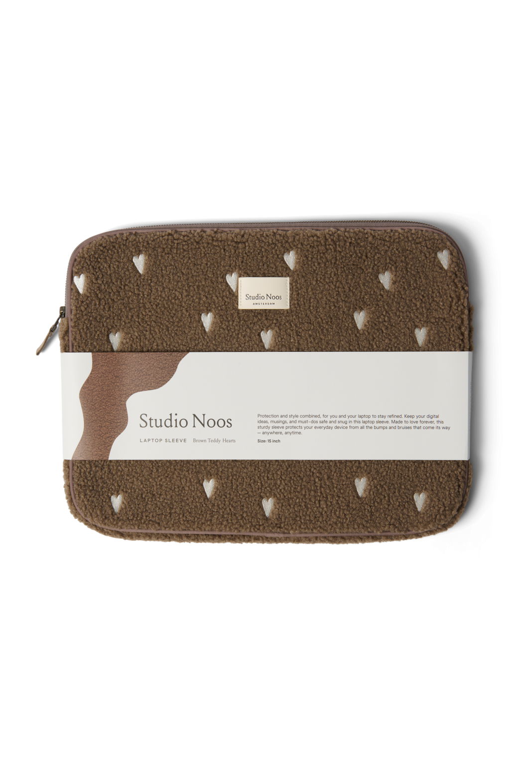 Teddy Laptophoes 15 inch | Bruine Hartjes
