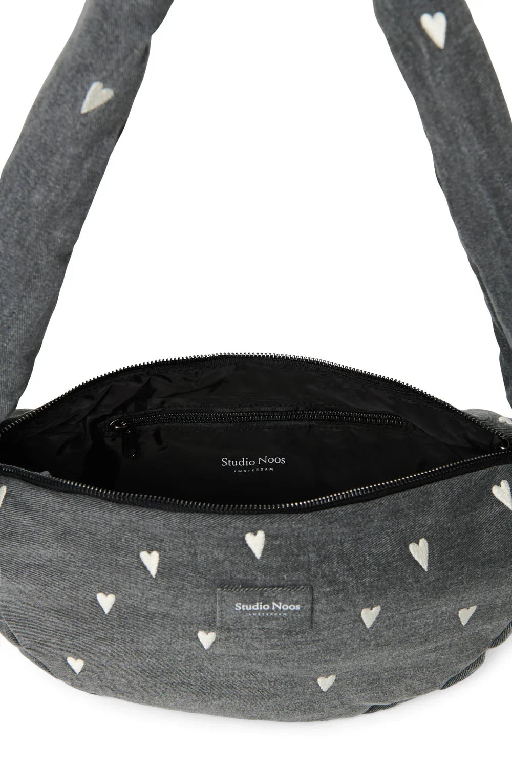 Grijze denim mini crossbodytas