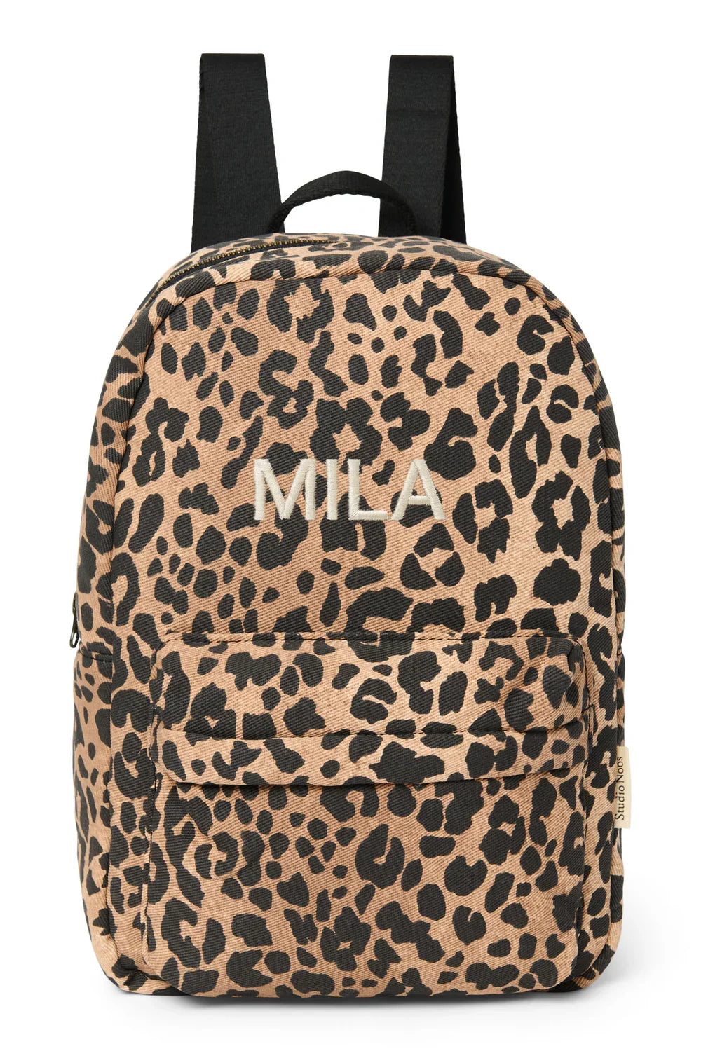 Groene katoenen midi-rugzak met luipaardprint