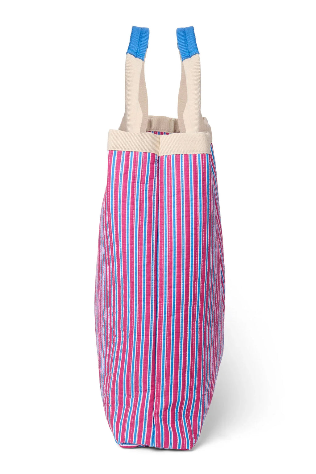 Poplin gestreepte strandtas | Botergeel
