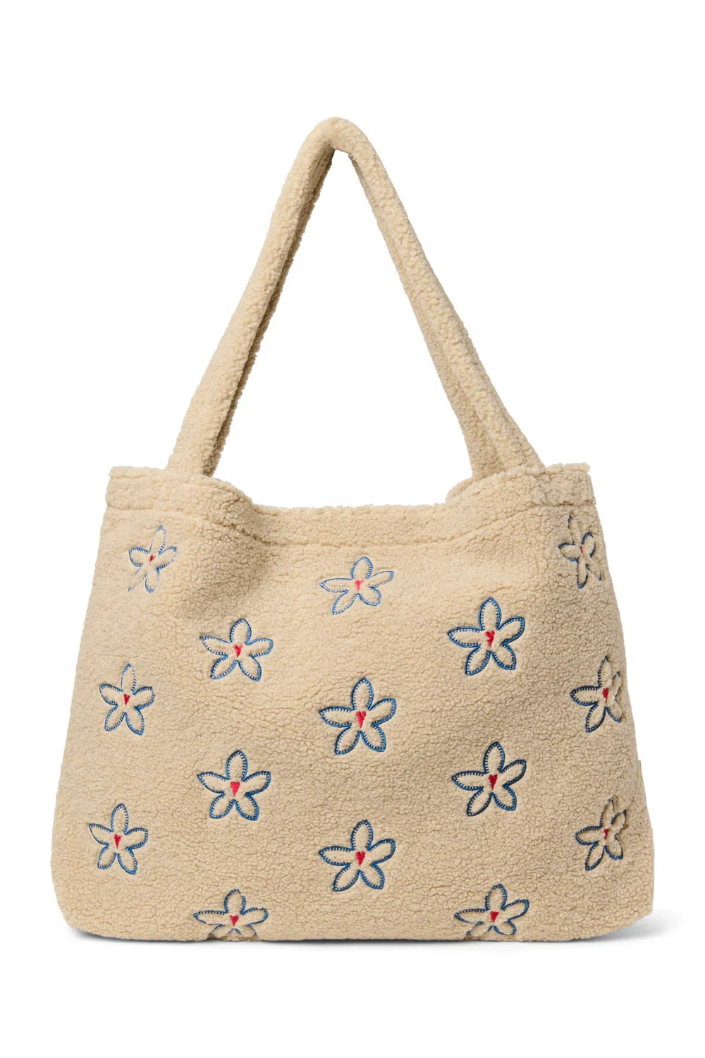 Ecru bloemenhart teddy mom bag