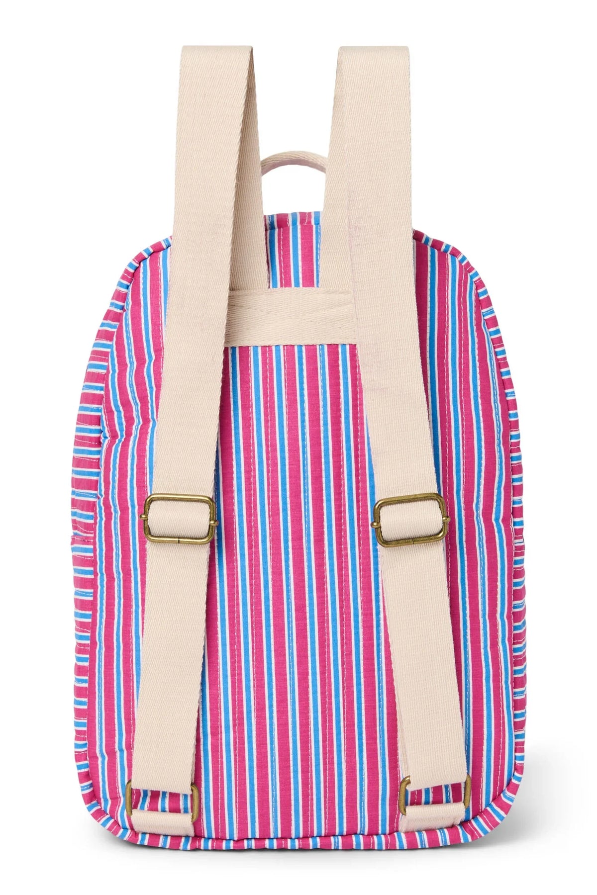 Poplin Gestreifter Midi-Rucksack | Himbeere