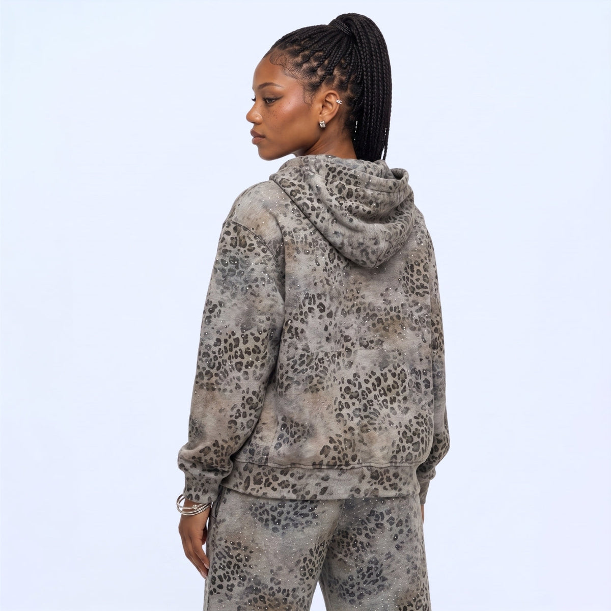VYBES Snow Leopard Sweatpants