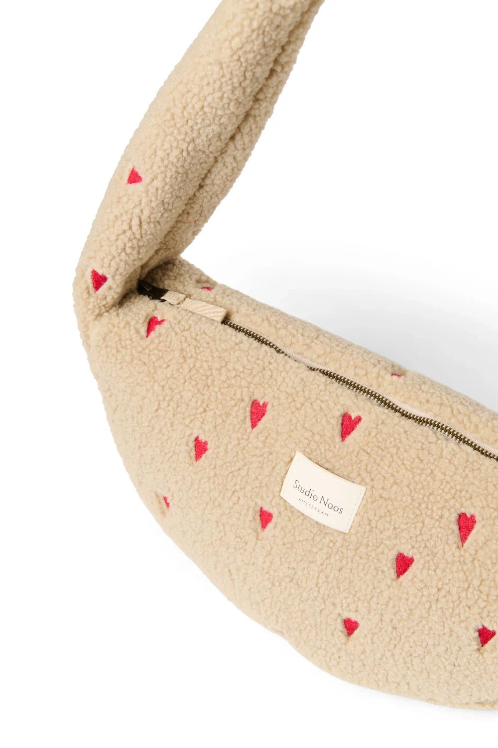 Ecru Herzen Teddy Mini Umhängetasche