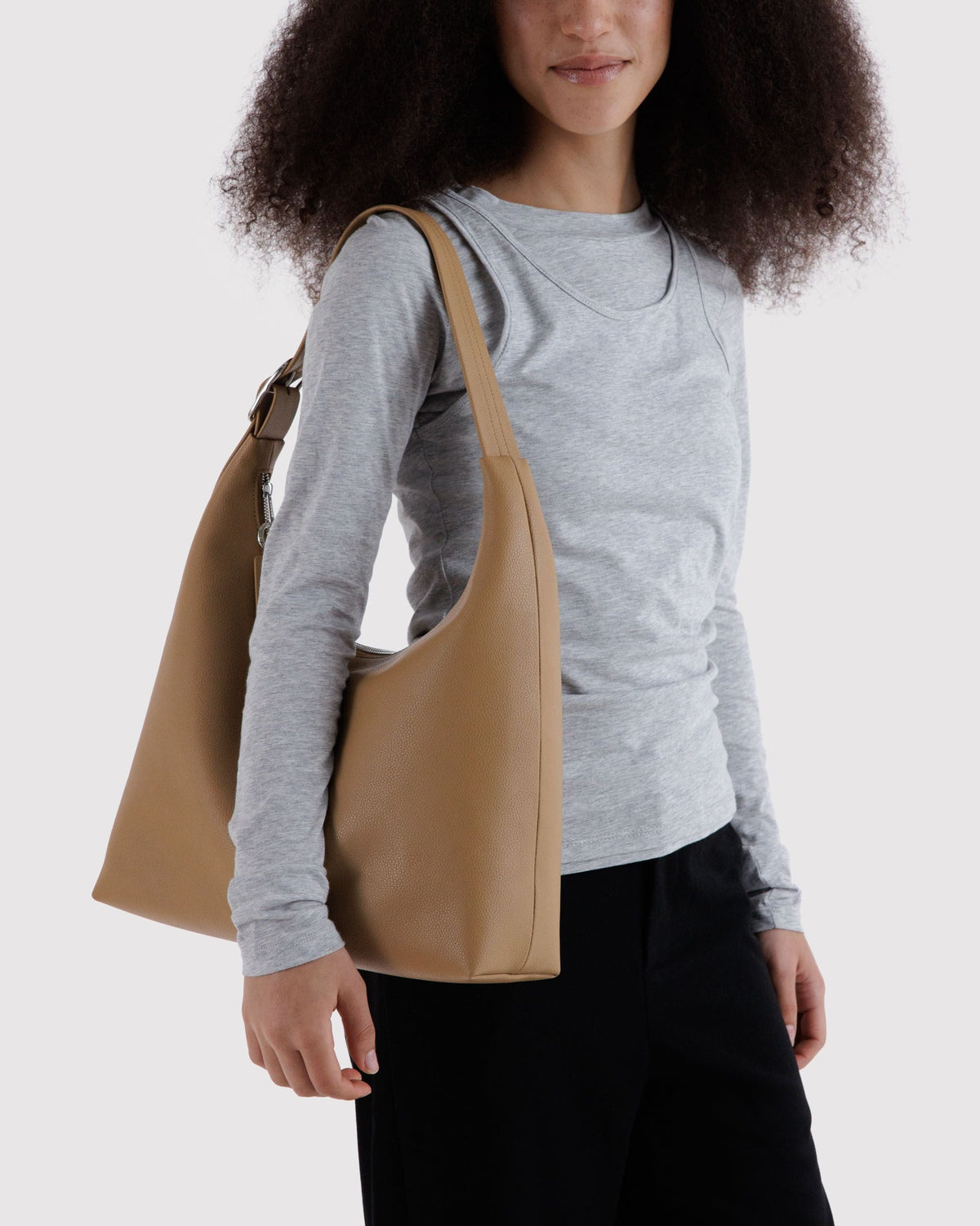 Recycled Leather Shoulder Bag - Dune - image 2