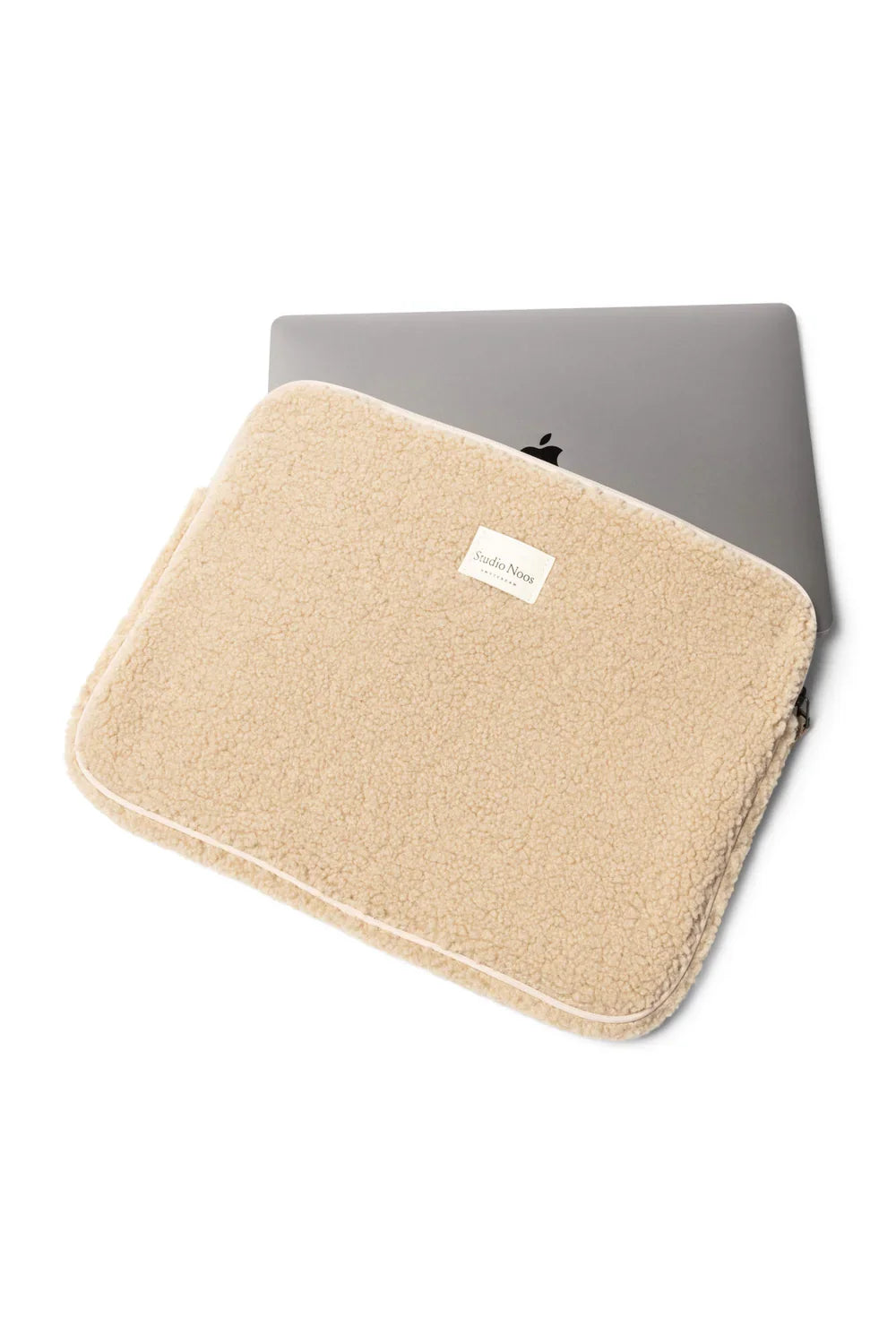 Laptop-Hülle Teddy-Optik Ecru 15 Zoll