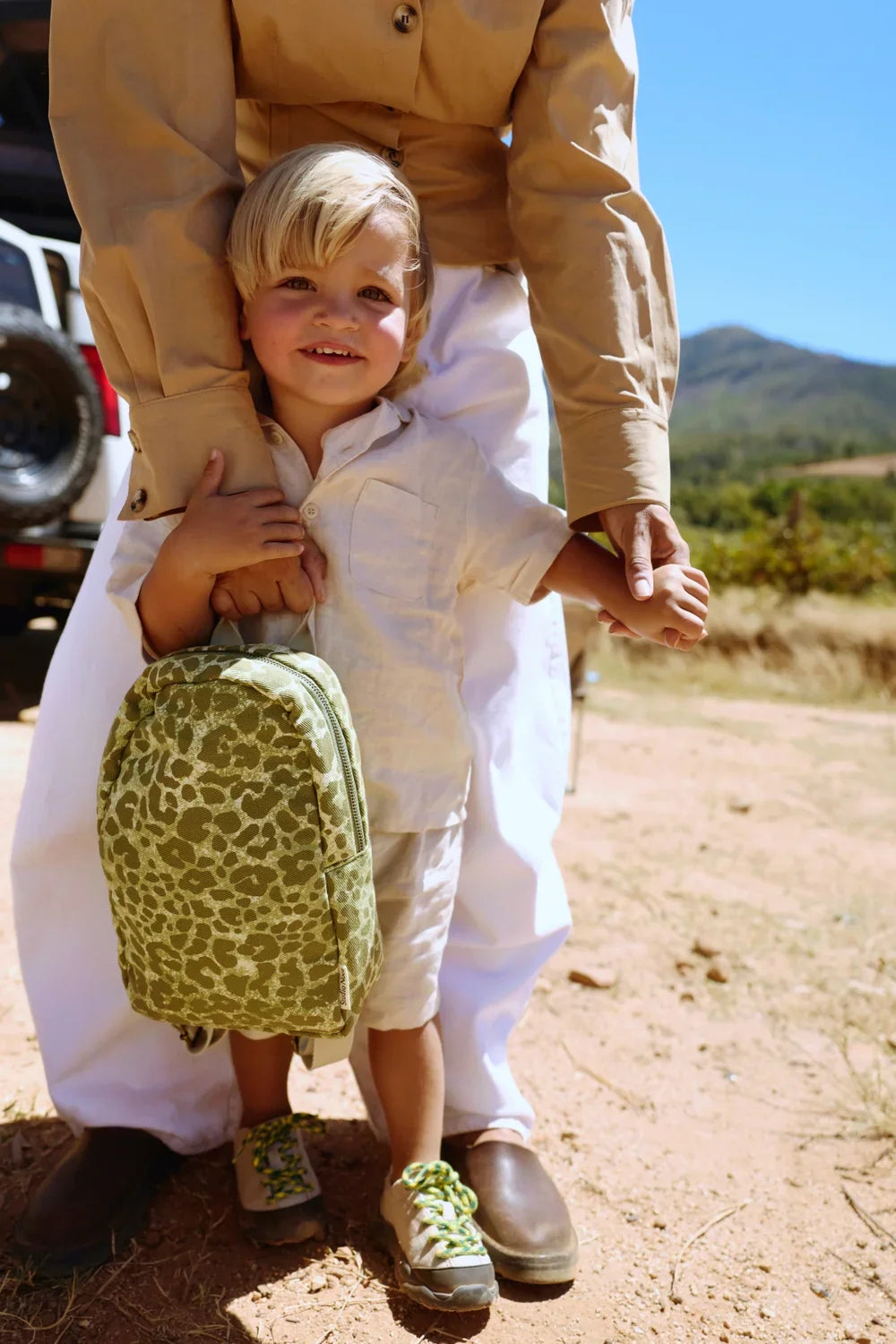 Grüner Leopard Baumwoll-Mini-Rucksack