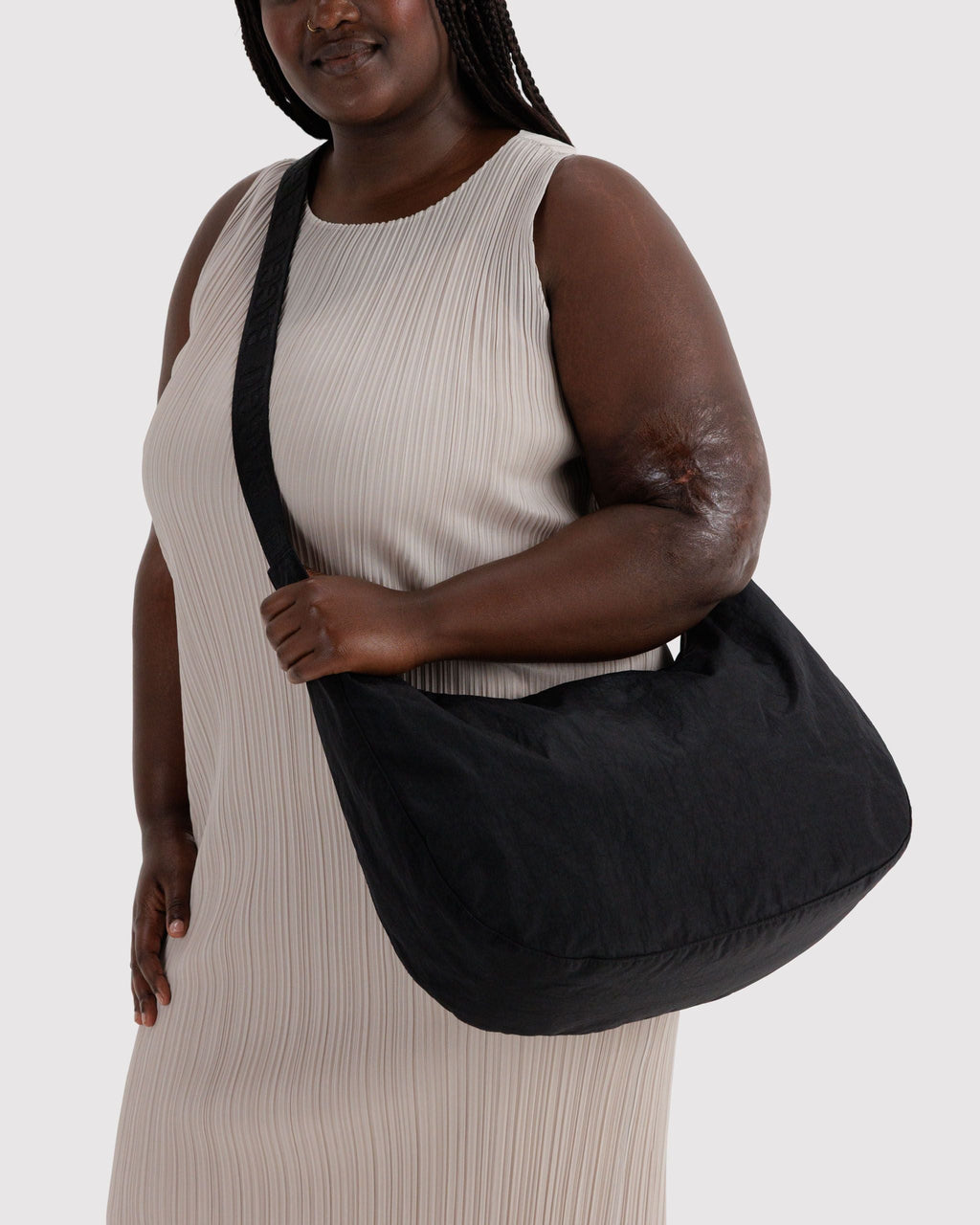Large Nylon Crescent Bag - Black - image 2