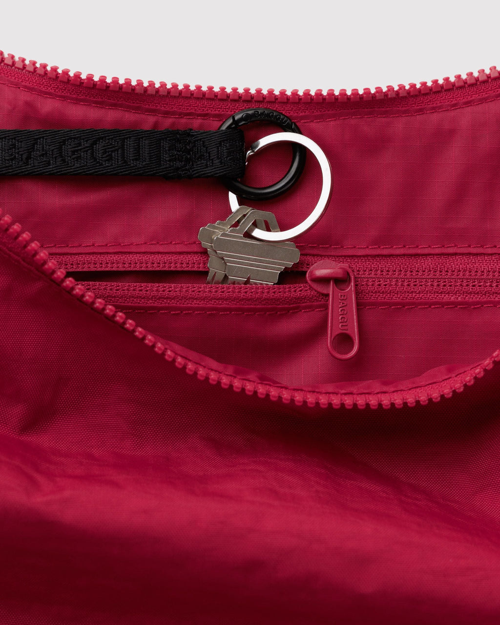 Medium Nylon Crescent Bag - Cherry - image 3
