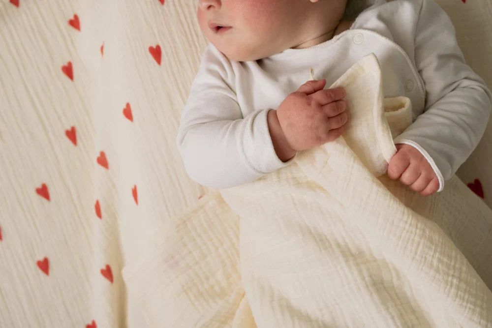 Light Blue Hearts Swaddle Print Medium