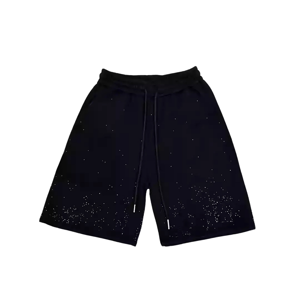 VYBES Rhinestone Cotton Shorts