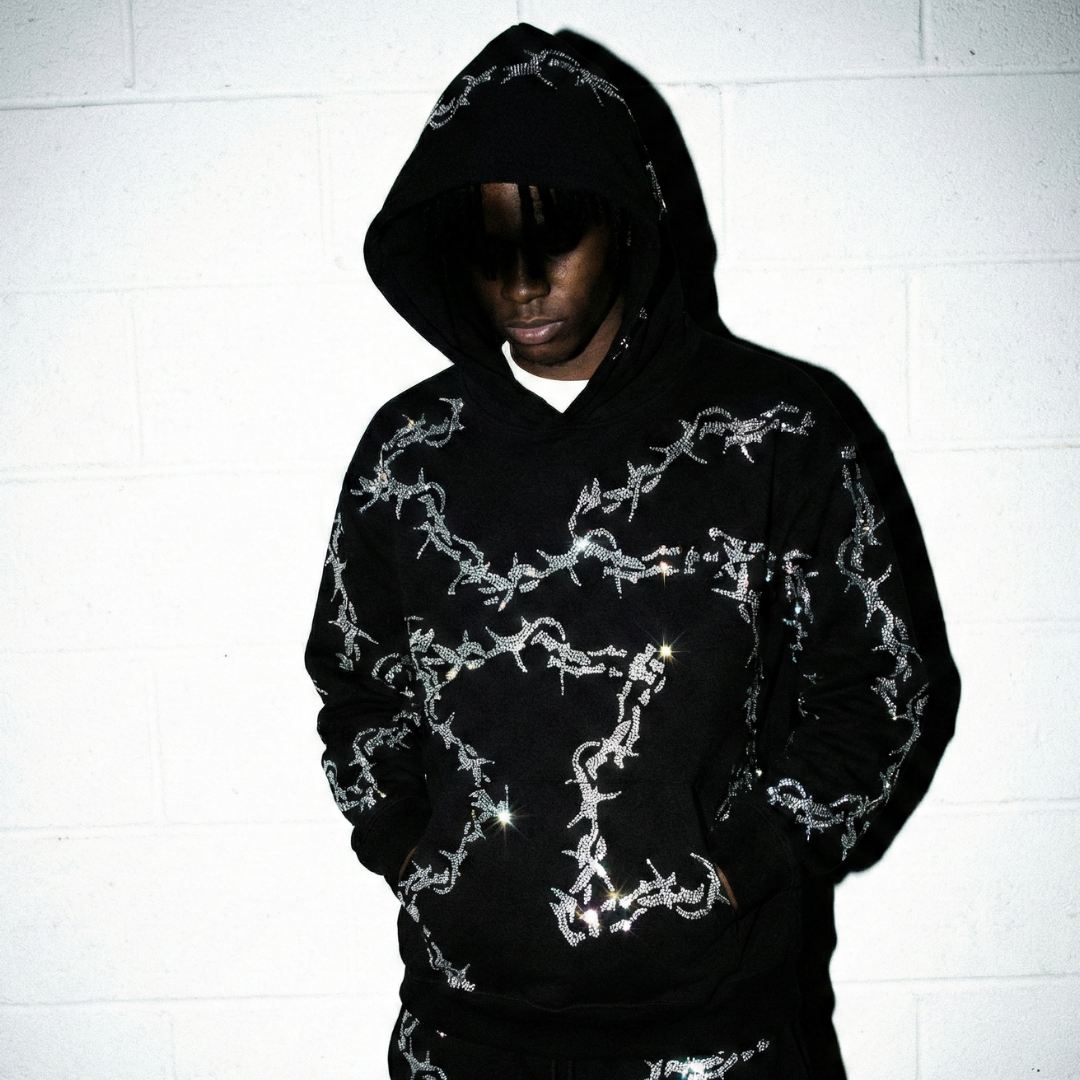 VYBES Rhinestone Thorn Hoodie
