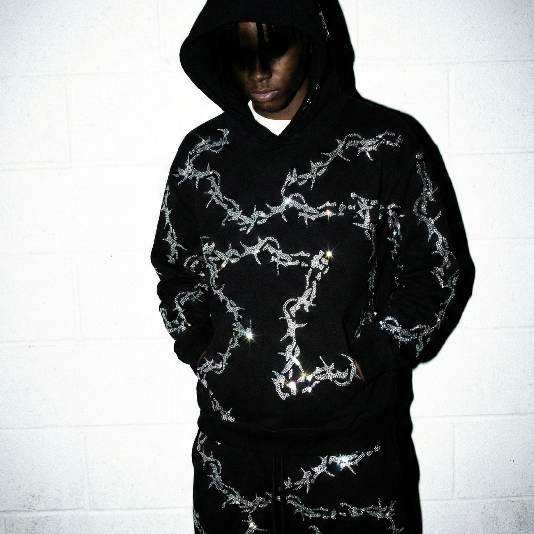 VYBES Rhinestone Thorn Sweatpants