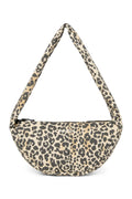 Luipaardprint mini crossbodytas van zacht katoen